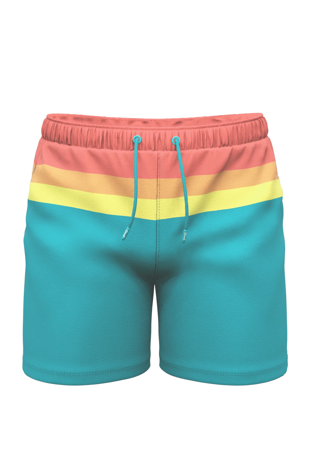 The Lifeguard | Green and Orange Retro Stripe Ball Hammock® Pouch 5" Swim Trunks - Shinesty - Flyclothing LLC