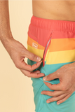The Lifeguard | Green and Orange Retro Stripe Ball Hammock® Pouch 5" Swim Trunks - Shinesty - Flyclothing LLC