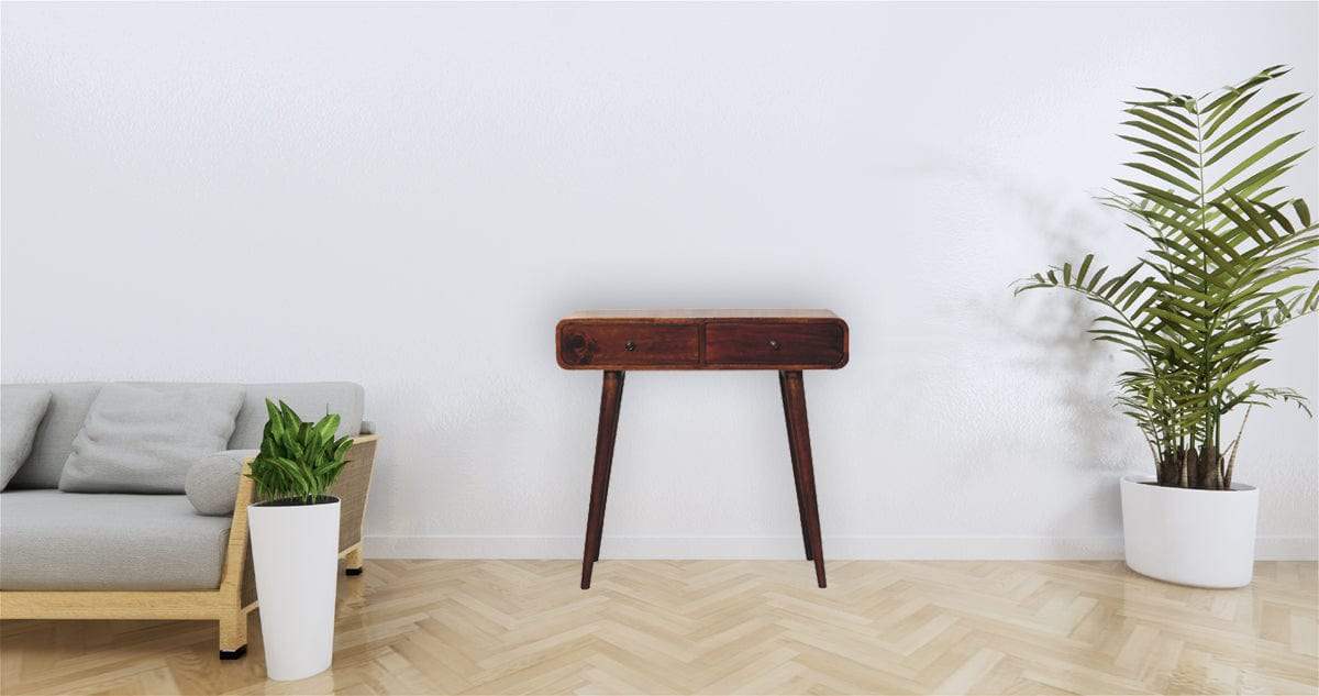 Chestnut Curved Hallway Table - Artisan Furniture - Flyclothing LLC