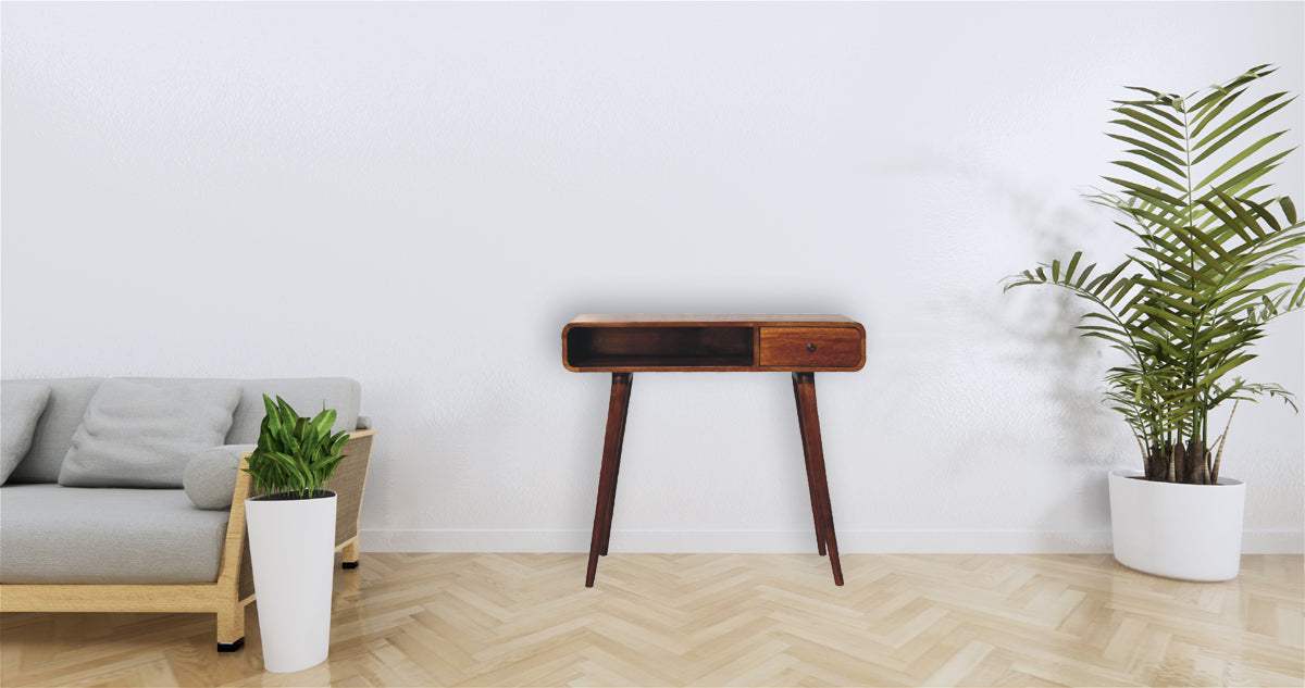 Curved Chestnut Writing Desk - Artisan Furniture - Flyclothing LLC