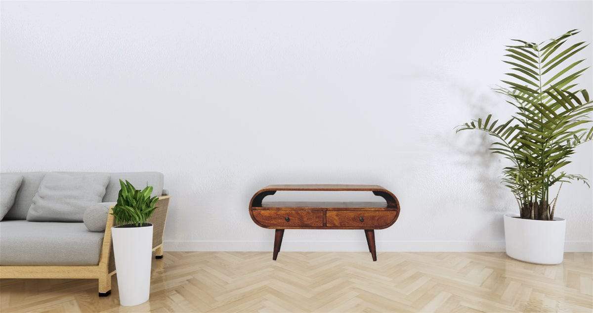 Chestnut Circular TV Stand - Artisan Furniture - Flyclothing LLC