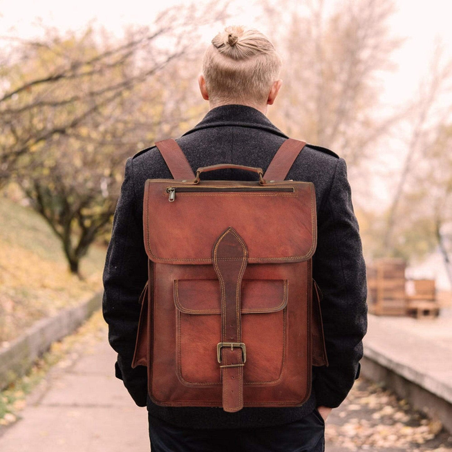 The Hughes Rustic Backpack - Classy Leather Bags - Flyclothing LLC