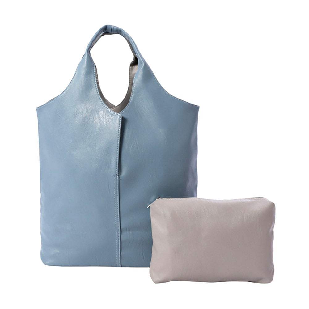 2PCS Reversible Metallic Tote and Pouch Bags - Madeline Love - Flyclothing LLC