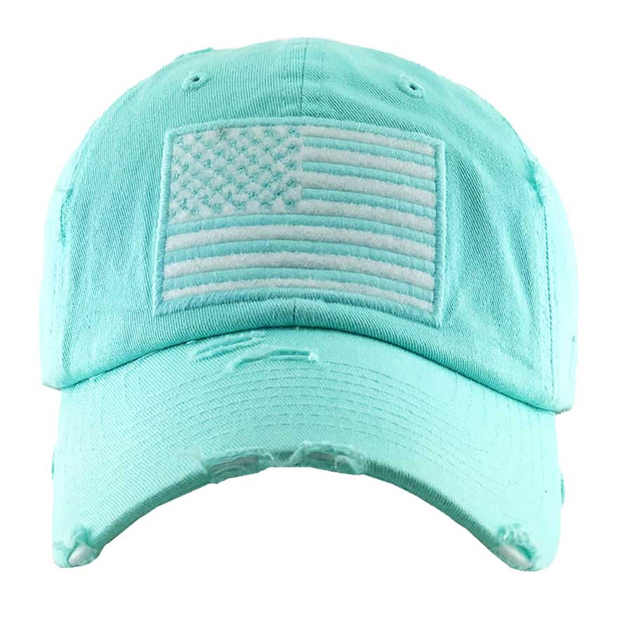 American USA Flag Vintage Baseball Cap - Madeline Love - Flyclothing LLC
