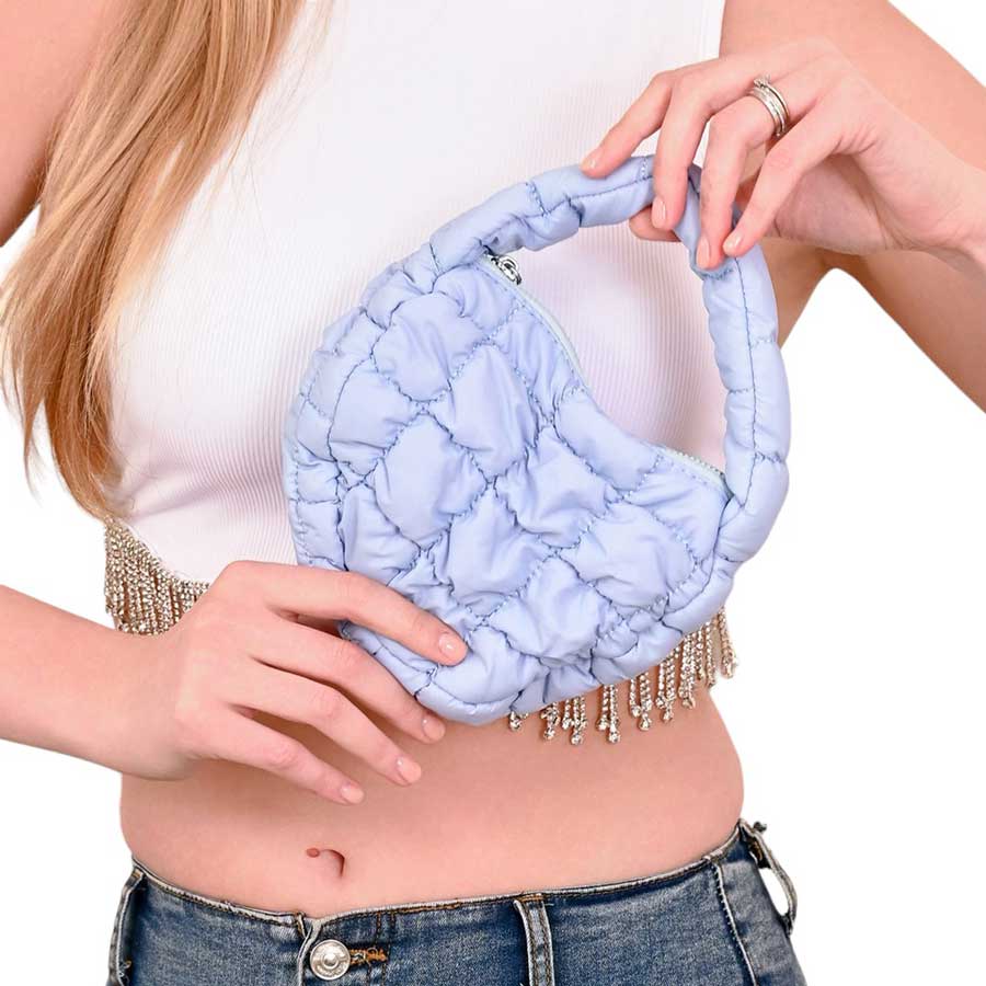 Micro Mini Quilted Puffer Hand Cloud Bag - Madeline Love - Flyclothing LLC