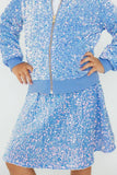 Light Blue Velvet Sequin Jacket - Mila & Rose ® - Flyclothing LLC