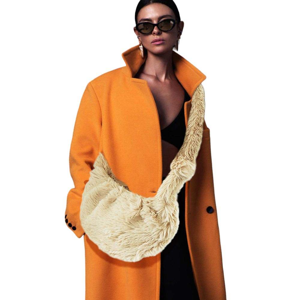 Faux Fur Fuzzy Plush Crossbody Bag - Madeline Love - Flyclothing LLC