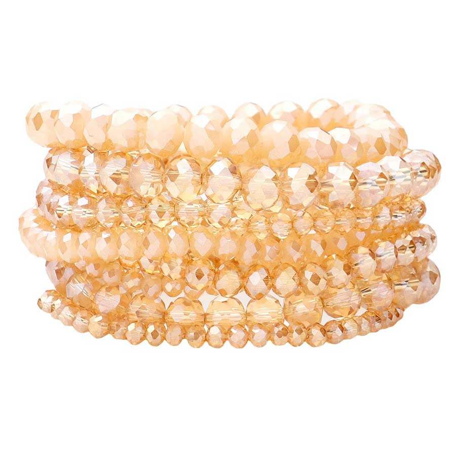 9PCS Faceted Bead Stretch Bracelets - Madeline Love - Flyclothing LLC