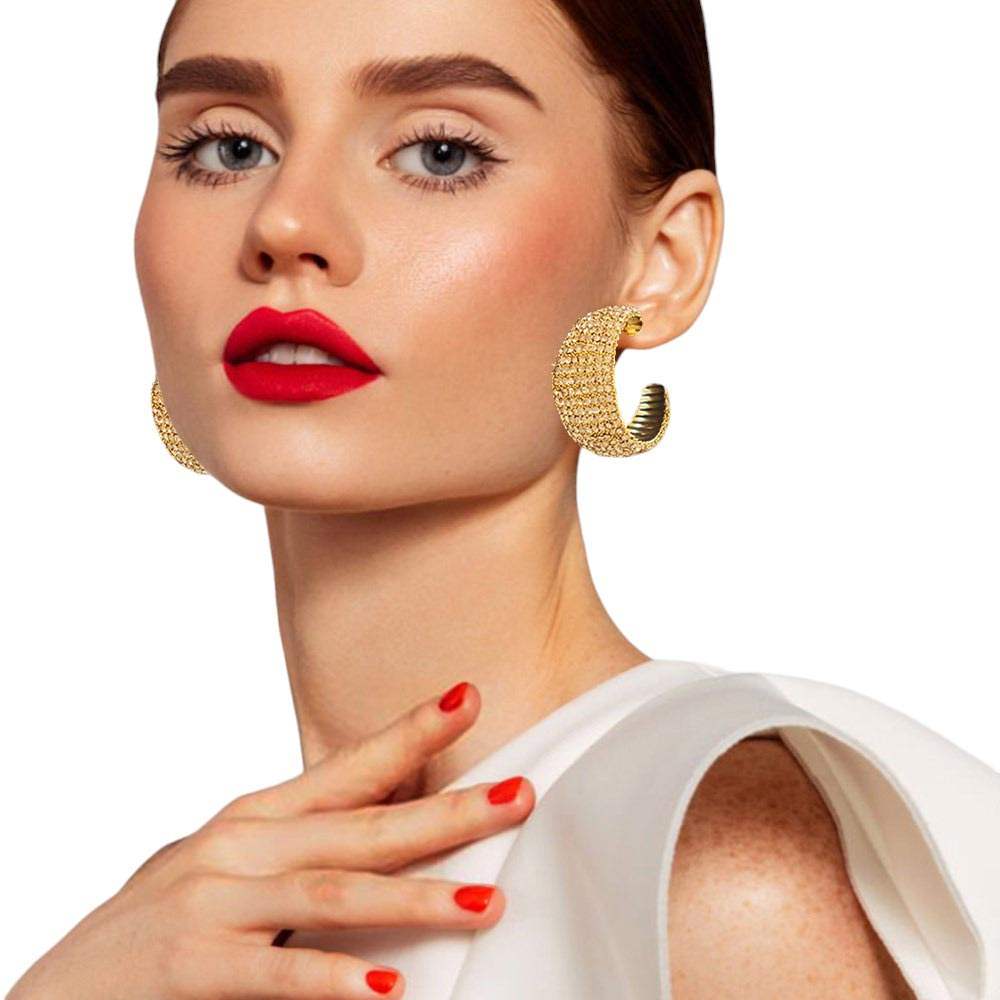 Bling Hoop Earrings - Madeline Love - Flyclothing LLC