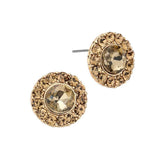 Bubble Stone Embellished Round Stud Earrings - Madeline Love - Flyclothing LLC