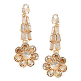 Crystal Rhinestone Flower Evening Earrings - Madeline Love - Flyclothing LLC