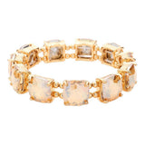Cushion Square Stone Stretch Evening Bracelet - Madeline Love - Flyclothing LLC