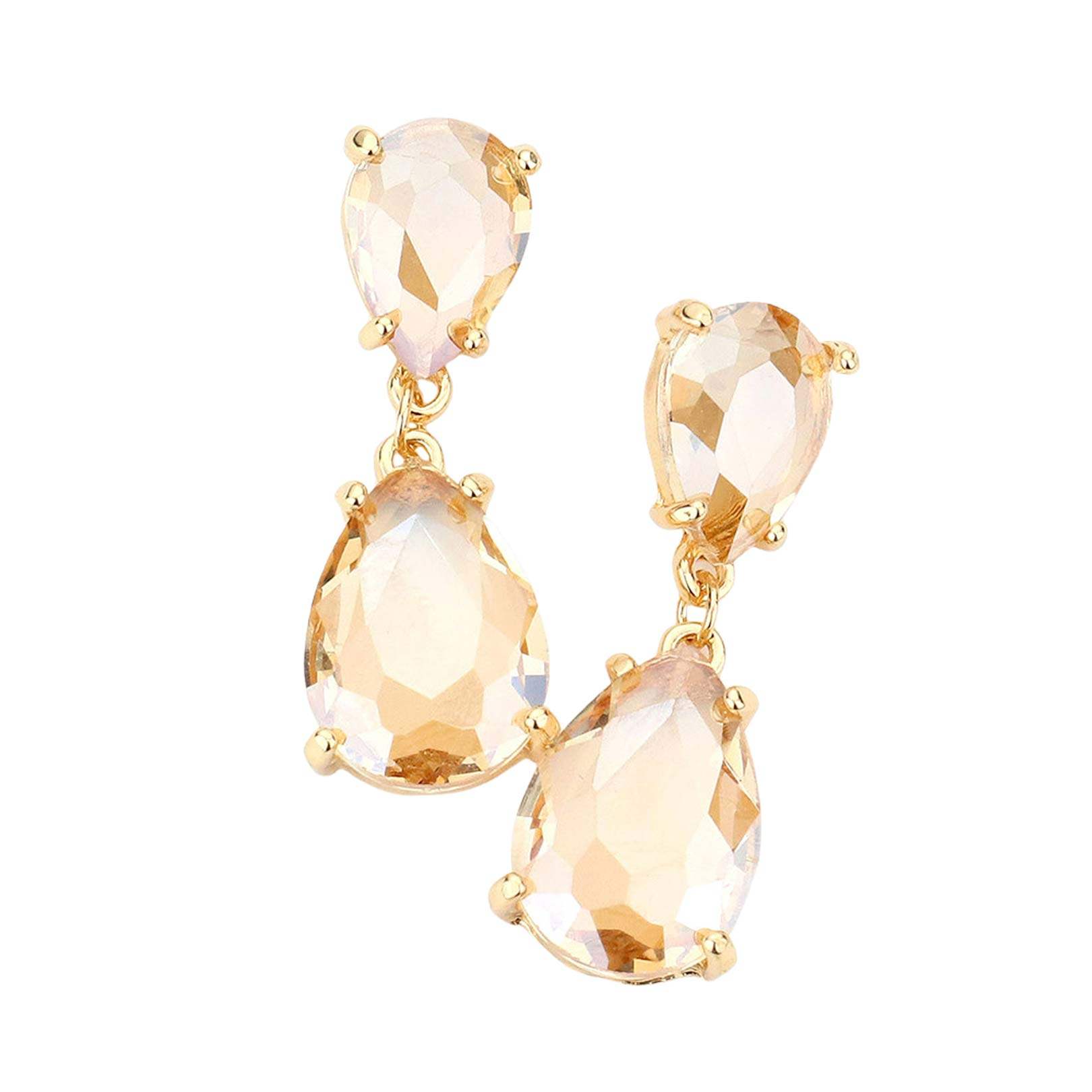 Double Teardrop Link Dangle Evening Earrings - Madeline Love - Flyclothing LLC