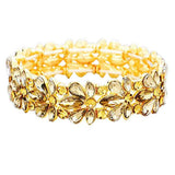 Floral Crystal Stretch Evening Bracelet - Madeline Love - Flyclothing LLC