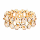 Floral Teardrop Glass Crystal Stretch Evening Bracelet - Madeline Love - Flyclothing LLC