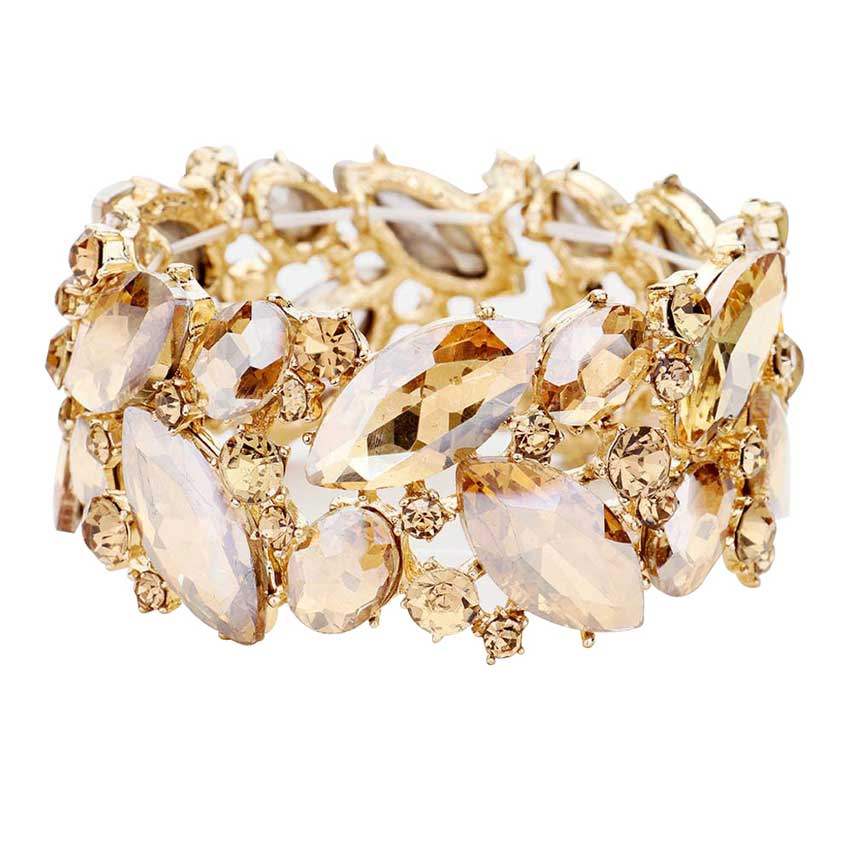Marquise Crystal Stretch Evening Bracelet - Madeline Love - Flyclothing LLC