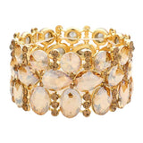 Multi Stone Cluster Evening Stretch Bracelet - Madeline Love - Flyclothing LLC