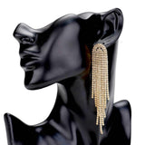 Rhinestone Fringe Drop Evening Earrings - Madeline Love - Flyclothing LLC