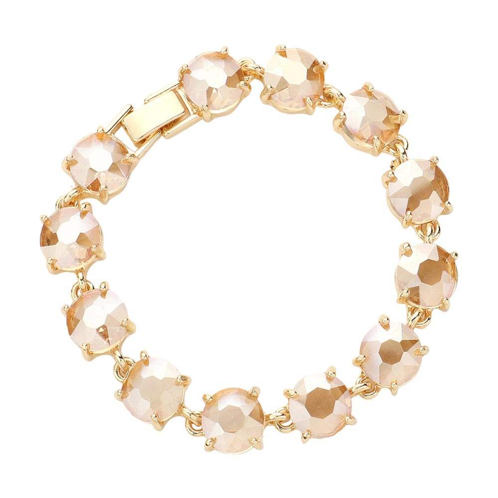 Round Stone Link Evening Bracelet - Madeline Love - Flyclothing LLC