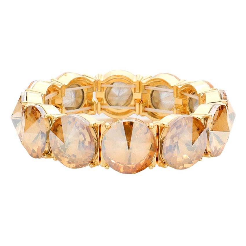 Round Stone Stretch Evening Bracelet - Madeline Love - Flyclothing LLC