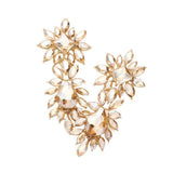 Square Teardrop Marquise Stone Cluster Evening Earrings - Madeline Love - Flyclothing LLC