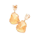 Teardrop Angled Stone Link Dangle Evening Earrings - Madeline Love - Flyclothing LLC