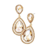 Teardrop Crystal Rhinestone Dangle Evening Earrings - Madeline Love - Flyclothing LLC