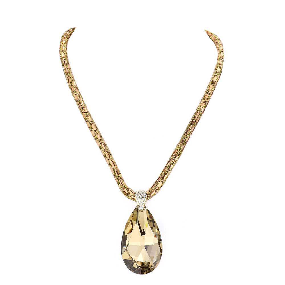 Teardrop Pendant Bling Necklace - Madeline Love - Flyclothing LLC