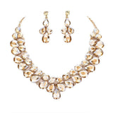 Teardrop Stone Cluster Evening Necklace - Madeline Love - Flyclothing LLC