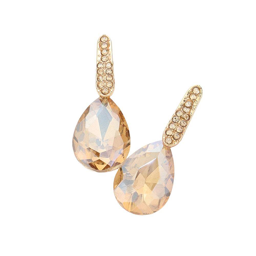 Teardrop Stone Evening Earrings - Madeline Love - Flyclothing LLC