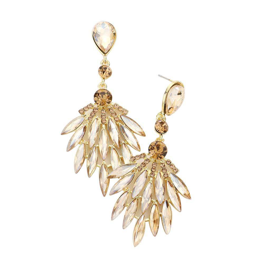 Trendy Marquise Stone Cluster Evening Earrings - Madeline Love - Flyclothing LLC