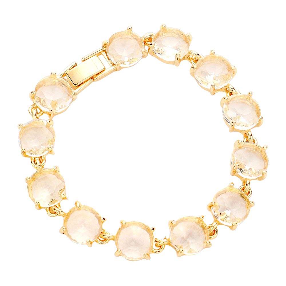 Round Stone Link Evening Bracelet - Madeline Love - Flyclothing LLC