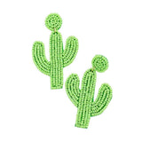 Beaded Cactus Drop Dangle Earrings - Madeline Love - Flyclothing LLC