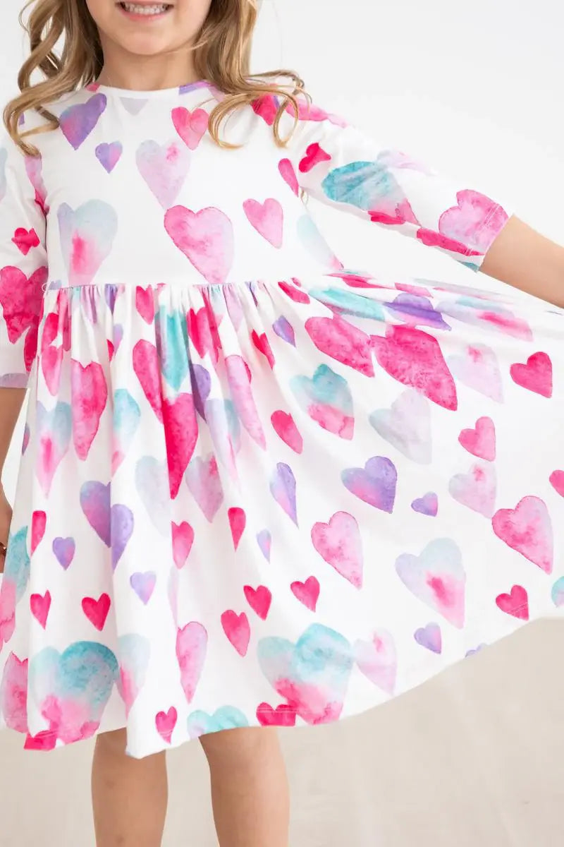 Light Hearted 3/4 Sleeve Pocket Twirl Dress - Mila & Rose ® - Flyclothing LLC