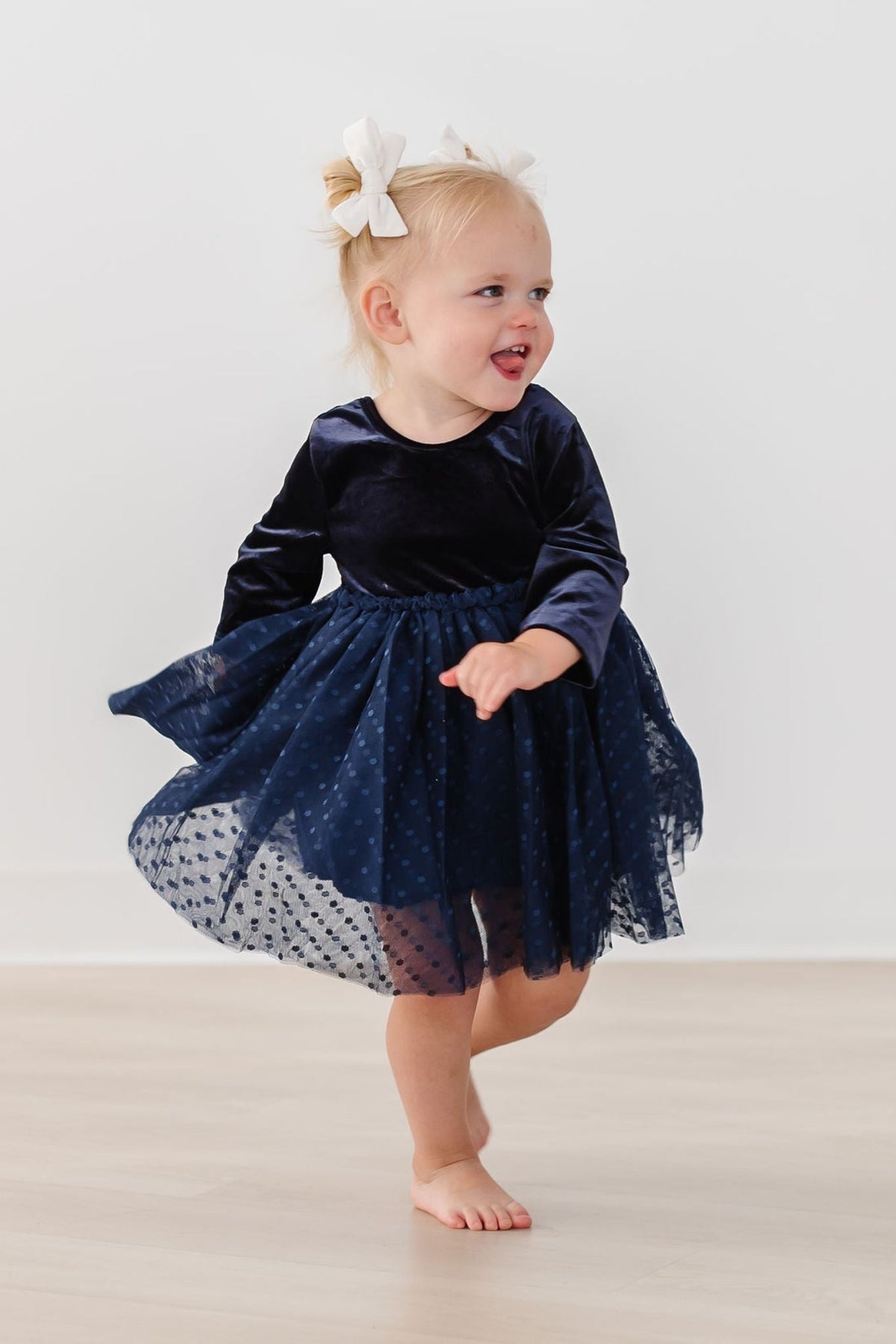Light Navy Velvet Tutu Dress - Mila & Rose ® - Flyclothing LLC