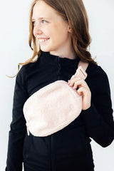 Light Pink Fleece Belt Bag - Mila & Rose ® - Flyclothing LLC