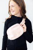 Light Pink Fleece Belt Bag
