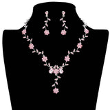Flower Leaf Cluster Vine Rhinestone Necklace - Madeline Love - Flyclothing LLC
