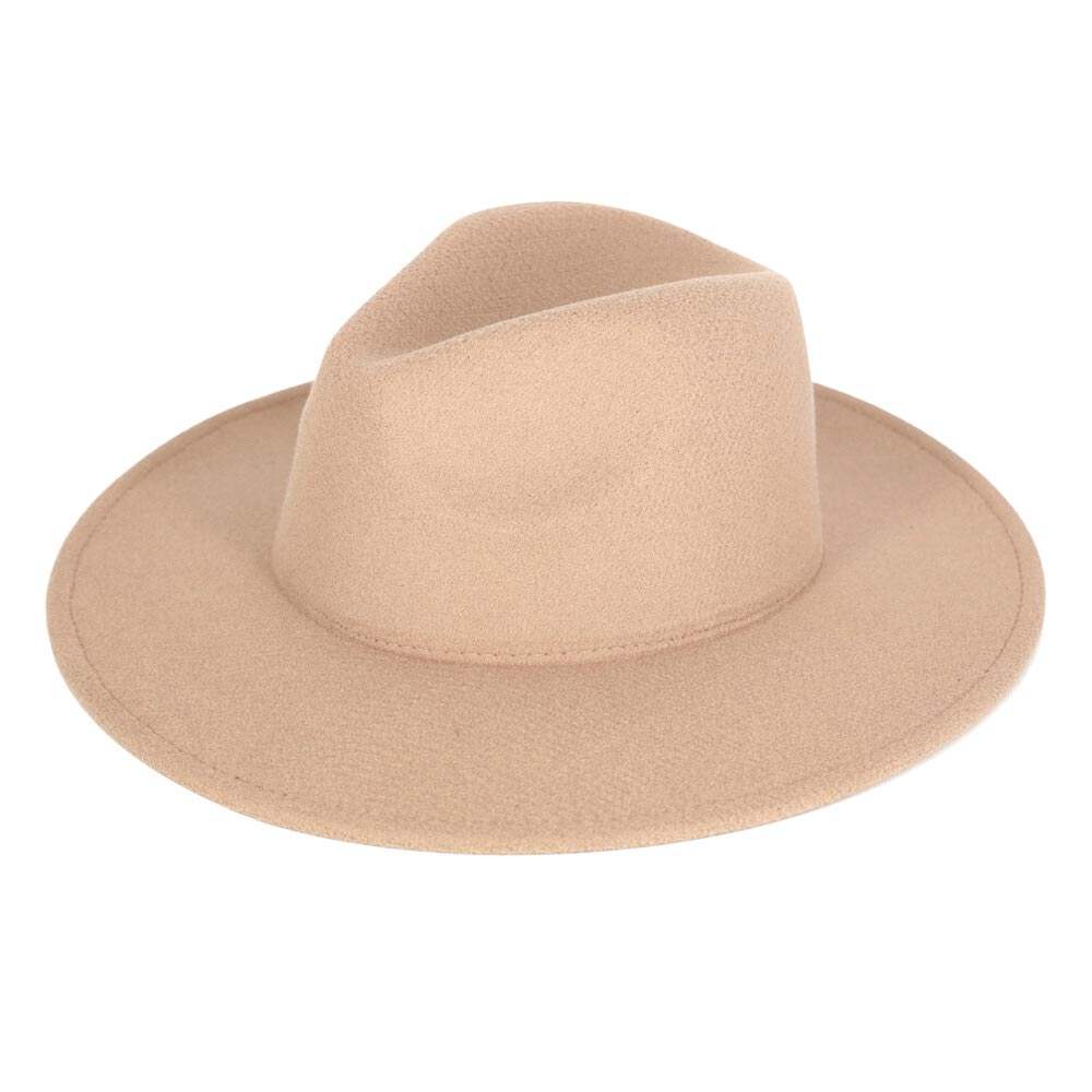 Solid Color Classic Wide Brim Fedora Hat - Madeline Love - Flyclothing LLC