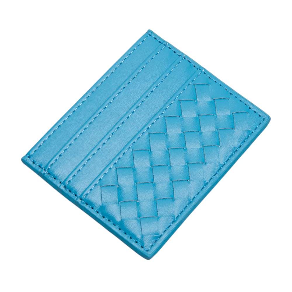 Faux Leather Basket Weave Card Holder Wallet - Madeline Love - Flyclothing LLC