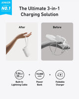 Anker Power Bank (10K, Fusion, Built-In Cable) - Anker - Flyclothing LLC