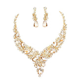 Round Teardrop Stone Accented Evening Necklace - Madeline Love - Flyclothing LLC