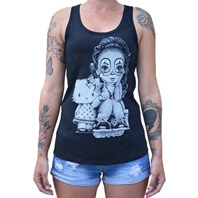 Black Market Art Company Lil Payasa Women's Racer Back Tank Top - Black Market Art Company - Flyclothing LLC