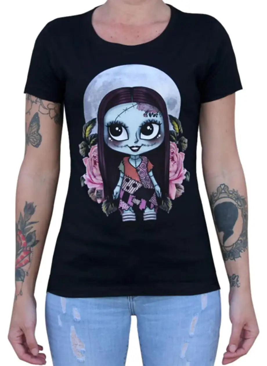 Black Market Art Company Lil Sally Women's Loose Neck T-Shirt - Black Market Art Company - Flyclothing LLC