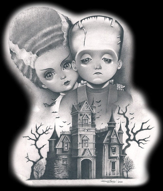 Mouse Lopez Lil Couple Women's V-Neck T-Shirt - Lowbrow Art Company