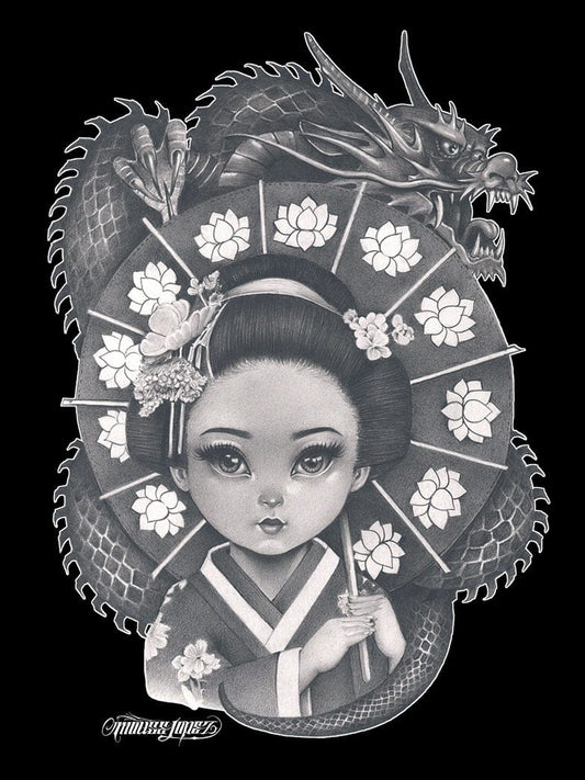 Mouse Lopez Lil Geisha Womens T-Shirt - Lowbrow Art Company