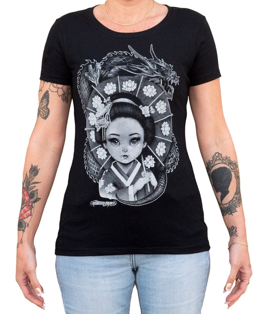 Mouse Lopez Lil Geisha Womens T-Shirt - Lowbrow Art Company