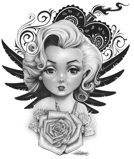 Mouse Lopez Lil Marilyn Womens T-Shirt - Lowbrow Art Company