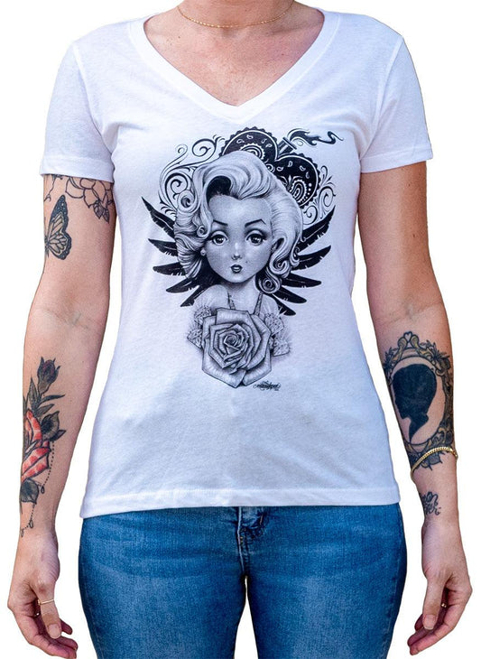 Mouse Lopez Lil Marilyn Womens T-Shirt - Lowbrow Art Company