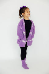 Lilac/Coconut Bow Cozy Socks - Mila & Rose ® - Flyclothing LLC